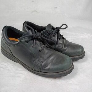 Timberland Waterproof Black Leather Oxford Shoes Boys 3.5 34900M Lug‎ Sole